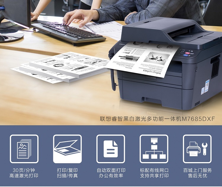 聯想激光多功能一體機M7685DXF