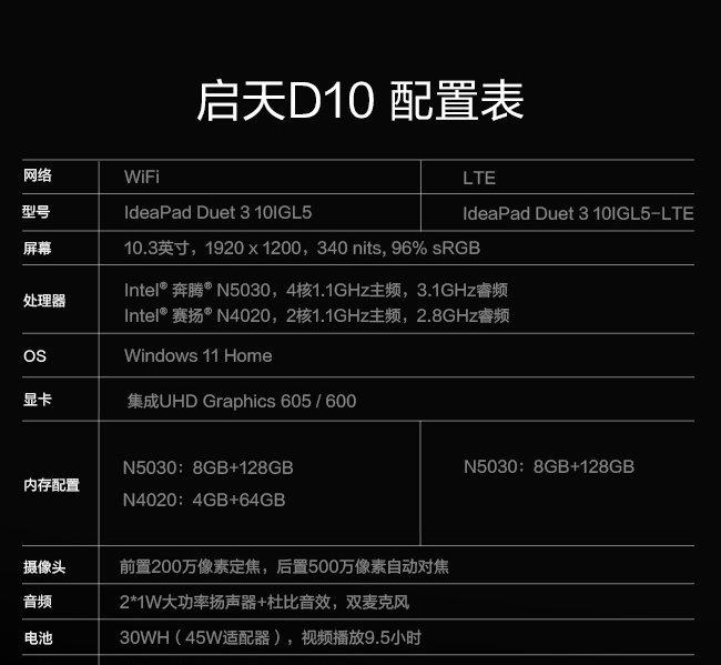 聯想平板電腦 啟天 D10