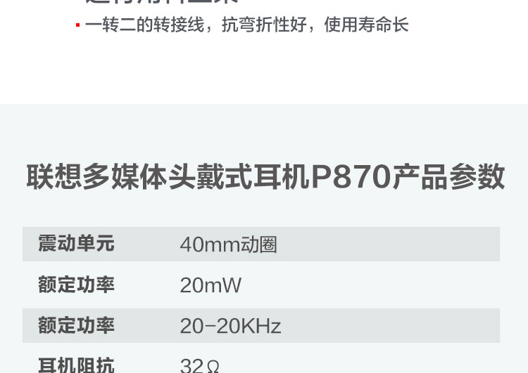 聯想多媒體頭戴式耳機P870 (36003481)