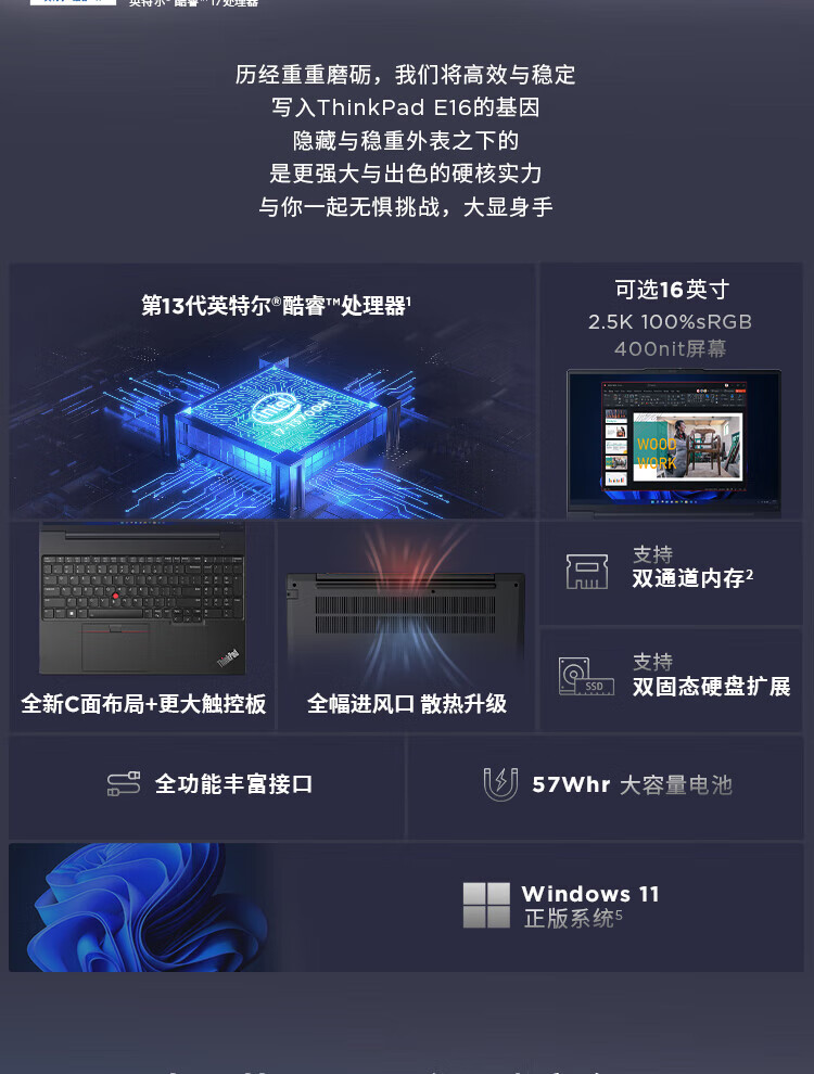 聯想筆記本ThinkPad E16 AI